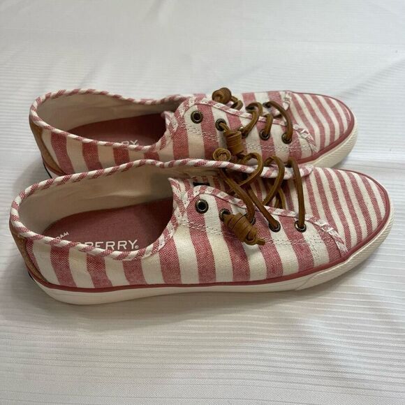 Sperry Women's Crest Vibe Linen Stripe Sneaker Memory Foam Top Sider Size 8 M - Picture 2 of 9